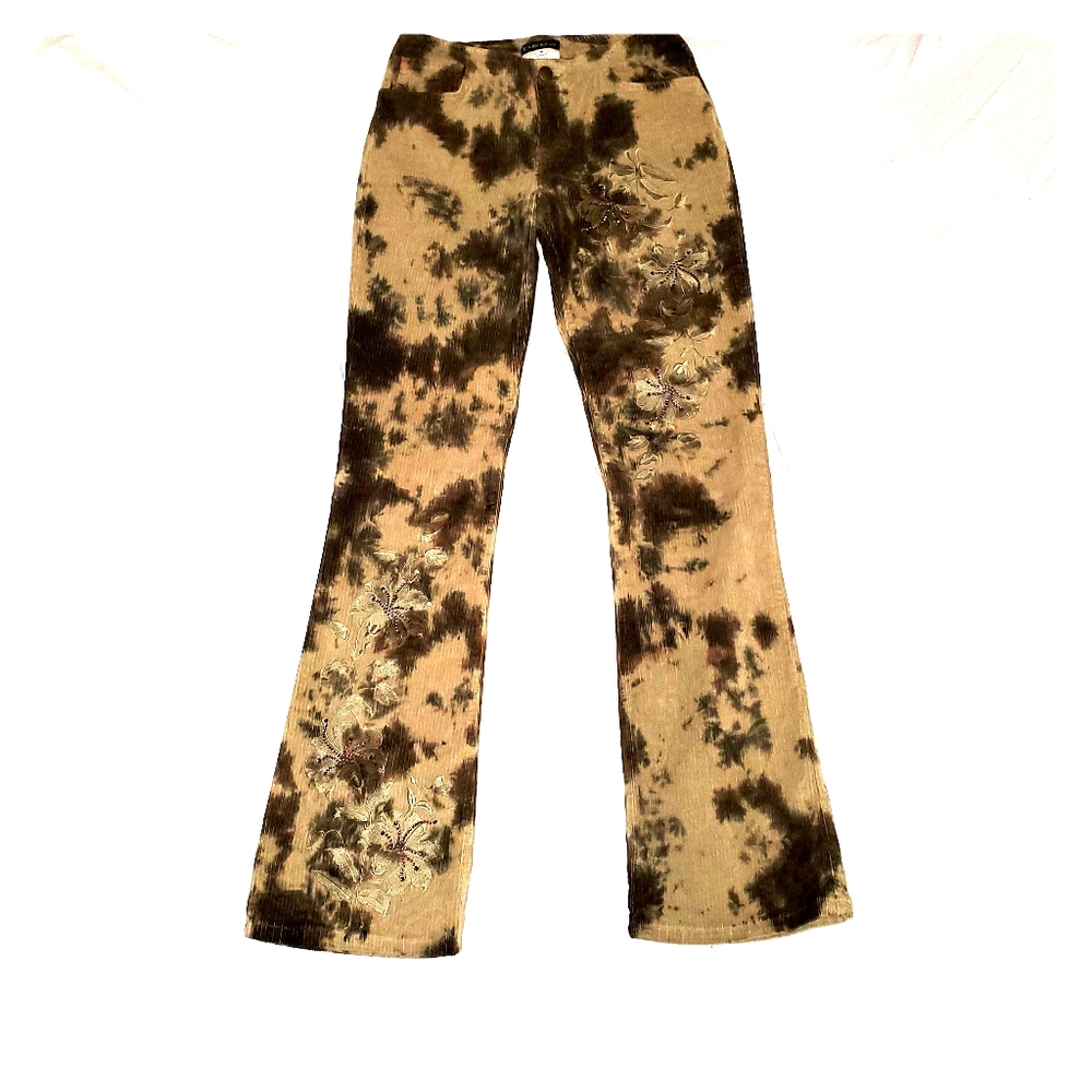 BEBE, Corduroy camo pants w/ bedazzle , Sz 4
